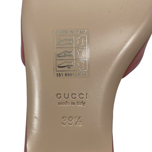 Gucci Double GG T Strap Patent Leather Ballet Flat Pink Size 39.5 - Picture 11 of 15